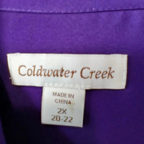 Coldwater Creek women's 2X long sleeve purple button down blouse office … - Picture 4 of 6
